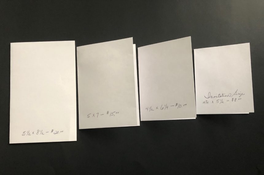 custom greeting card sizes